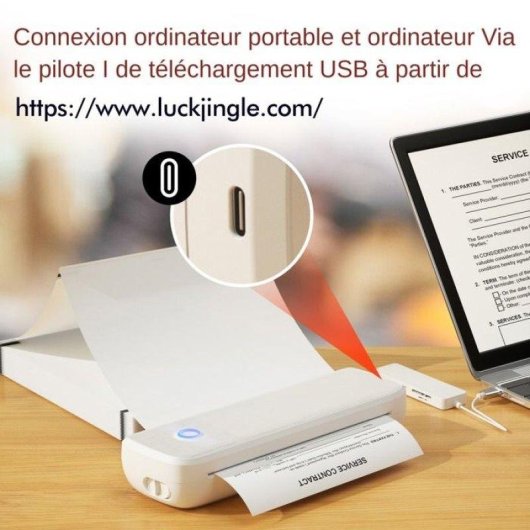 Imprimante Thermique Bluetooth Sans Encre Nobrand A4 50-216 mm Portable