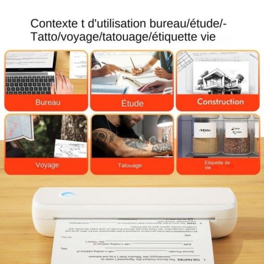 Imprimante Thermique Bluetooth Sans Encre Nobrand A4 50-216 mm Portable