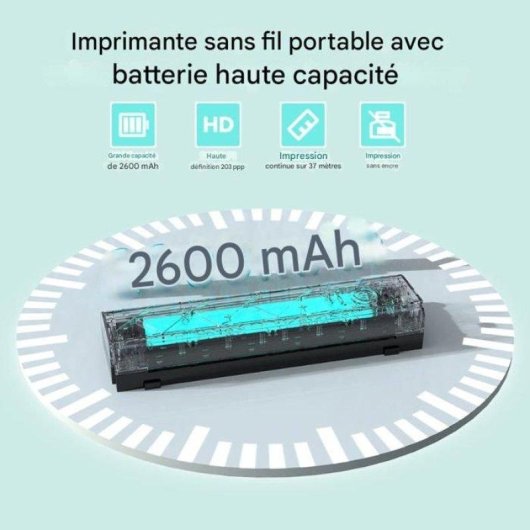 Imprimante Thermique Portable Bluetooth Nobrand N80 A4 US Letter 203 dpi