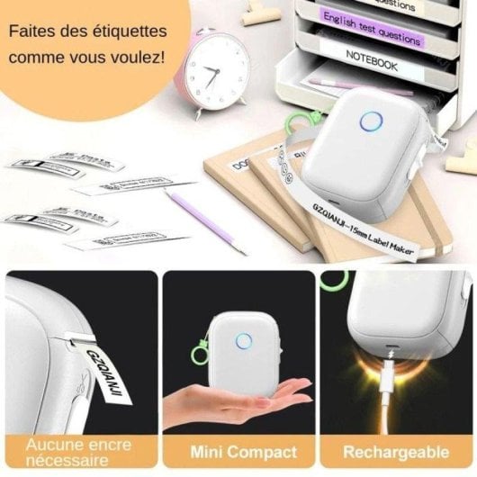 Imprimante thermique portable Wi-Fi Nobrand pour étiquettes 12-15 mm