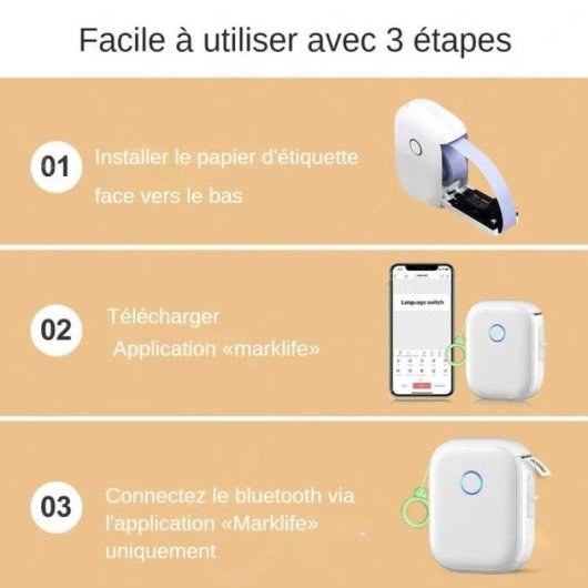 Imprimante thermique portable Wi-Fi Nobrand pour étiquettes 12-15 mm