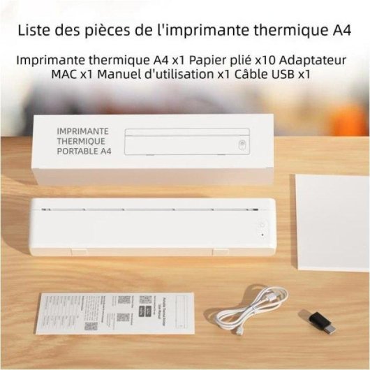 Imprimante Portable A4 Bluetooth Nobrand Sans Encre Batterie 1800 mAh