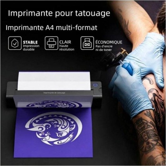 Imprimante thermique Bluetooth USB Nobrand A4 pour transfert de tatouages