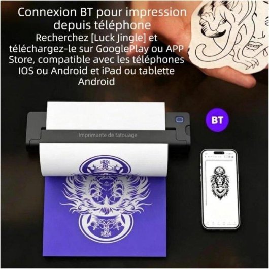 Imprimante thermique Bluetooth USB Nobrand A4 pour transfert de tatouages