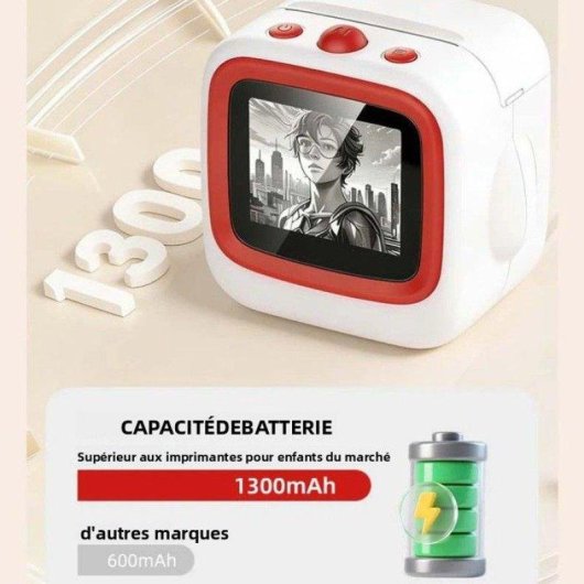 Imprimante Thermique AI Voix Écran 2,4" 1300 mAh 57 mm Nobrand