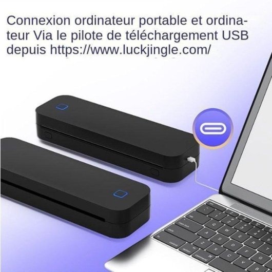 Imprimante thermique portable Bluetooth Nobrand A4 sans encre USB noire