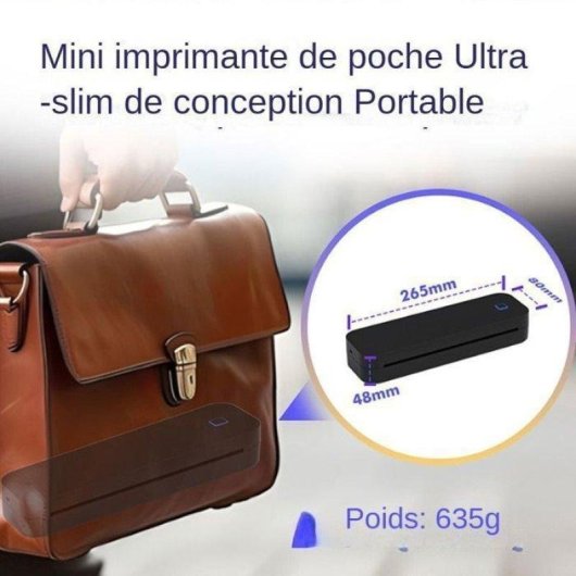 Imprimante thermique portable Bluetooth Nobrand A4 sans encre USB noire