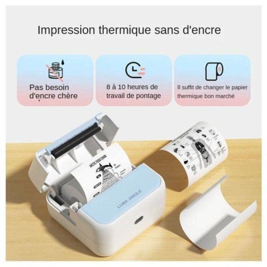 Imprimante Thermique Portable Bluetooth Nobrand Bleu pour Étiquettes