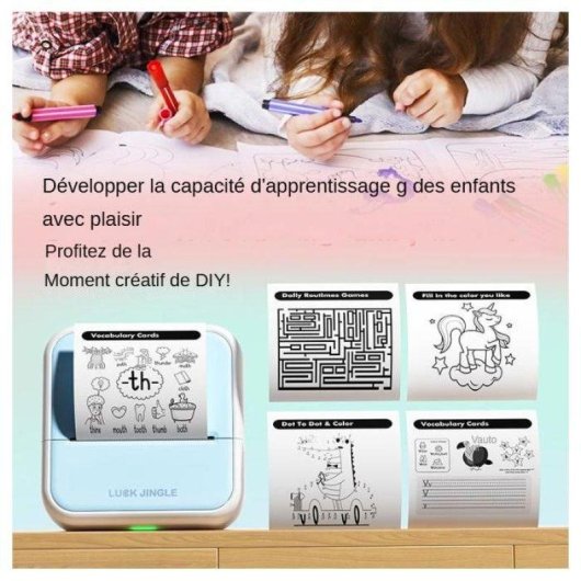 Imprimante Thermique Portable Bluetooth Nobrand Bleu pour Étiquettes