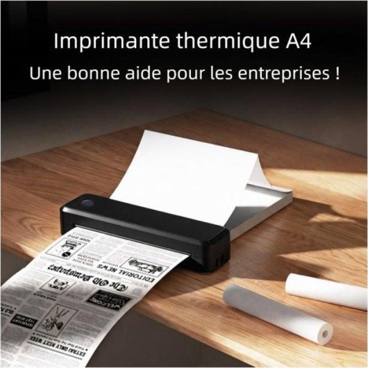 Imprimante thermique portable Bluetooth USB Nobrand A4 sans encre noire