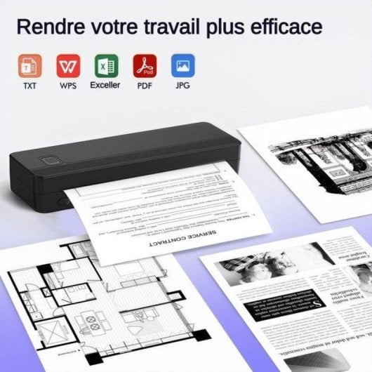 Imprimante Thermique Bluetooth Portable Nobrand A4 Sans Encre Noir