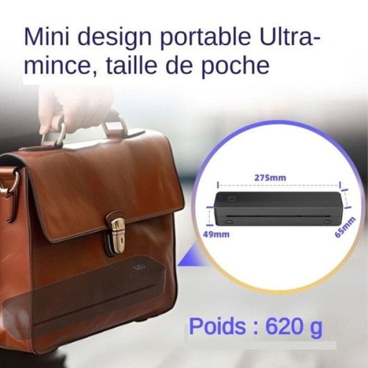 Imprimante Thermique Bluetooth Portable Nobrand A4 Sans Encre Noir