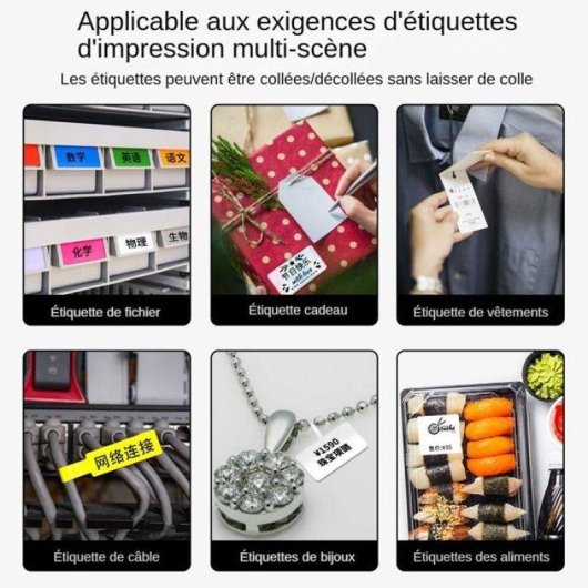 Imprimante d'étiquettes thermique portable Wi-Fi Phomemo Noir 20-50 mm