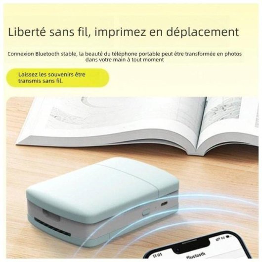 Imprimante Photo Portable Jet d'Encre Bluetooth Nobrand FI202-A Verte 600 dpi