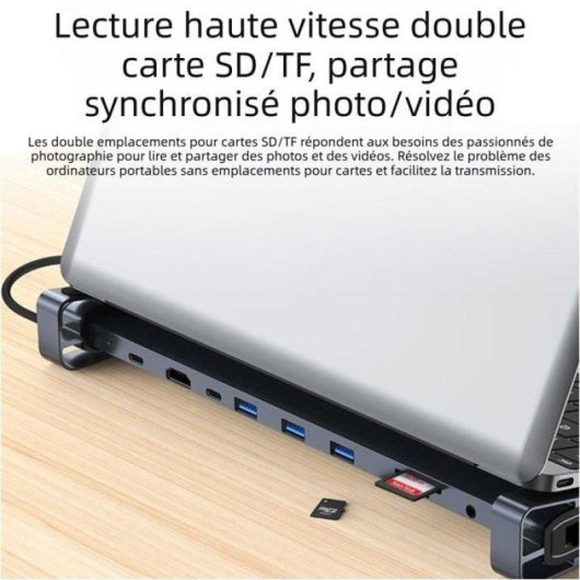 Nobrand Hub USB-C 10 en 1 Station d'Accueil USB-C Portable Compacte