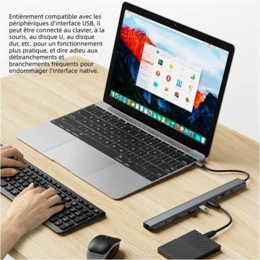 Nobrand Hub USB-C 10 en 1 Station d'Accueil USB-C Portable Compacte