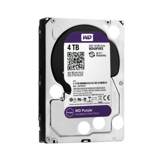 Disco duro Western Digital Purple 4TB HDD 5400rpm SATA III 64MB