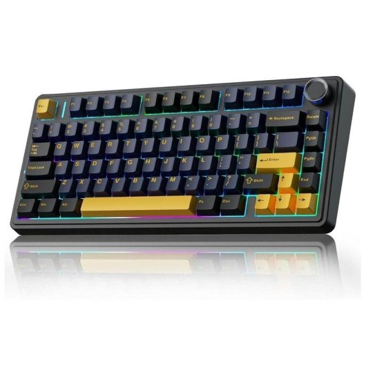 Teclado AULA F75 mecánico 75% RGB inalámbrico Hot Swap US ANSI