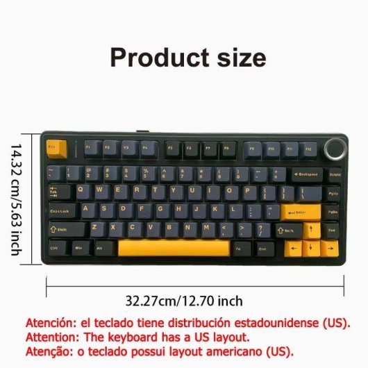Aula F75 Tastatur 75% Kompakt US ANSI RGB Hot-Swap Bluetooth 5.0 2,4 GHz USB-C 4000mAh Akku