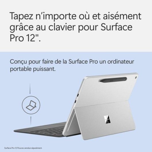 Tastiera Microsoft Surface Pro 12 pollici magnetica con Surface Slim Pen grigia