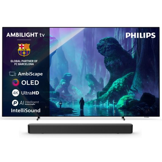 TV Philips OLED 65OLED801/12 65" 4K UltraHD Smart TV Ambilight + Philips TAB4000 Barra de Sonido
