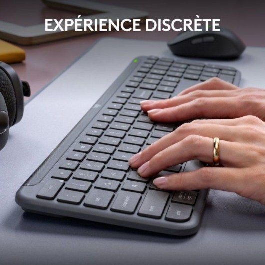 Tastiera Mouse Logitech MK950 Signature Slim Wireless Bluetooth RF Grafite AZERTY
