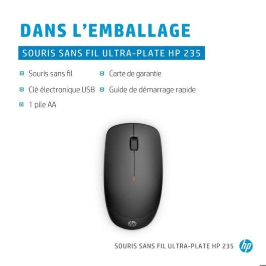 Ratón HP 235 Slim Sans Fil 1600 DPI Noir Ambidextre