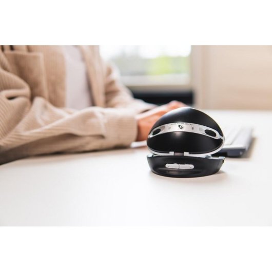 Ratón BakkerElkhuizen Oyster con cable USB 1200 DPI negro y plata vertical