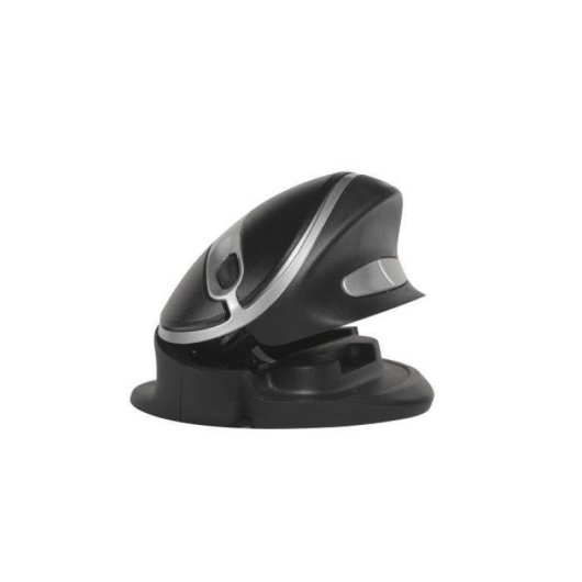 Ratón BakkerElkhuizen Oyster con cable USB 1200 DPI negro y plata vertical