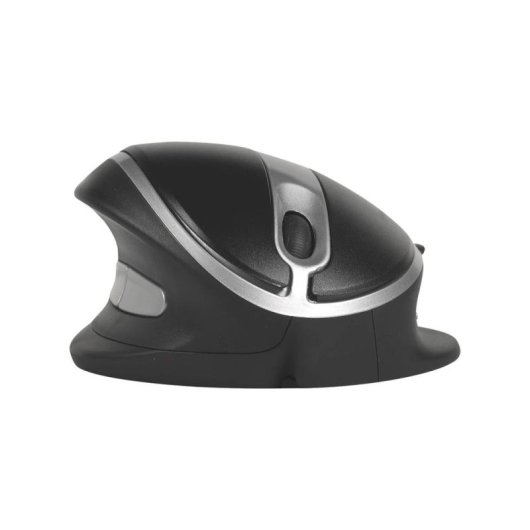 Ratón BakkerElkhuizen Oyster con cable USB 1200 DPI negro y plata vertical
