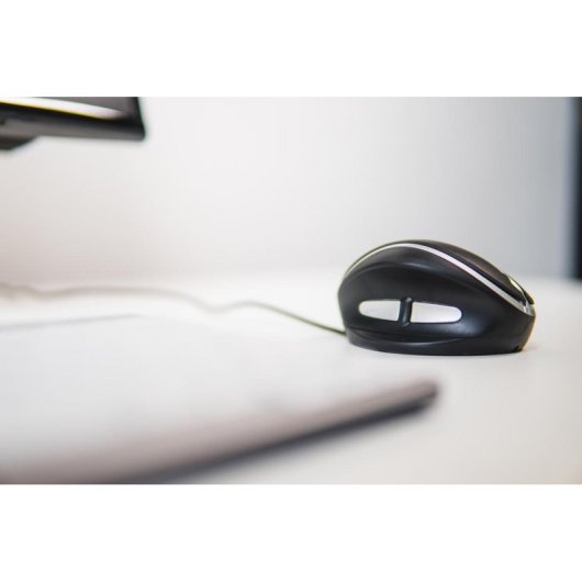 Ratón BakkerElkhuizen Oyster con cable USB 1200 DPI negro y plata vertical