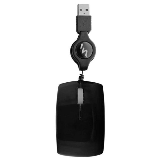 Ratón TnB Guppy MUG3BK Compact USB Inklapbare Kabel Zwart