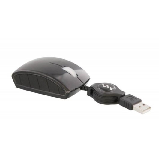 Ratón TnB Guppy MUG3BK Compact USB Inklapbare Kabel Zwart