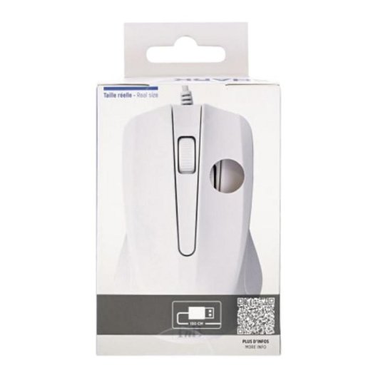 Muis TnB Shark MSHARKWH USB 1000 DPI Wit Ambidextrous Compact