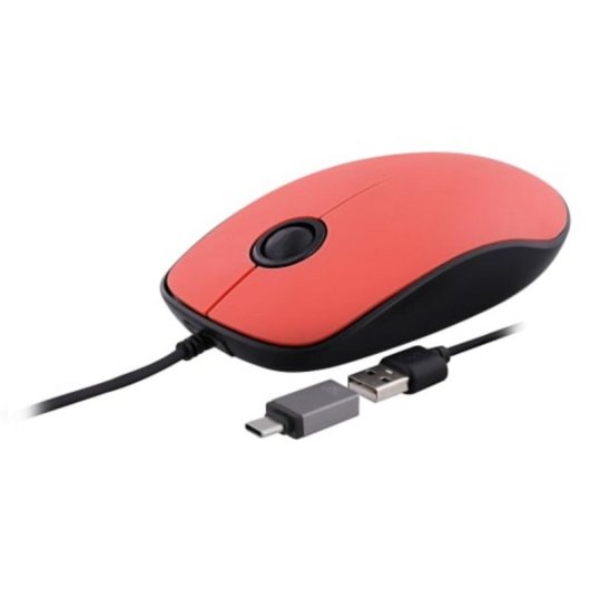 Muis TnB MUSUNSETRD USB-A USB-C 1000 DPI Rood Ambidextrous
