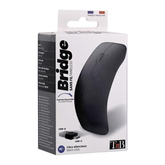 Muis TnB Bridge RF draadloos 1600 DPI Zwart stille klikken