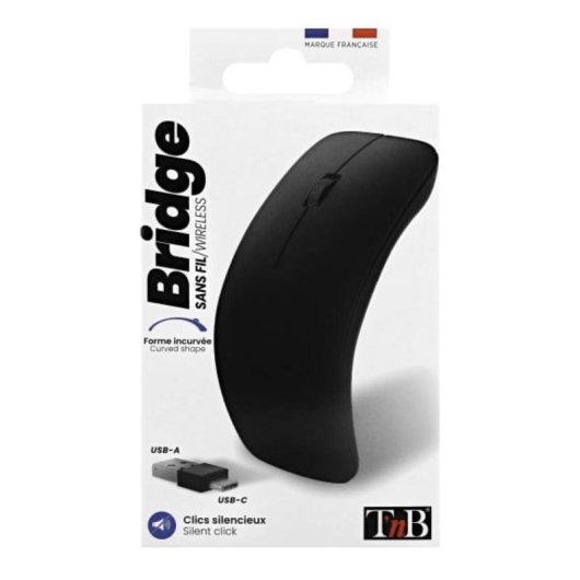 Muis TnB Bridge RF draadloos 1600 DPI Zwart stille klikken