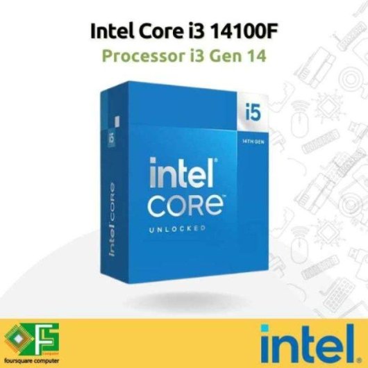 Processor Intel Core i3-14100F 4 Kernen 3,5 GHz Basis 4,7 GHz Turbo