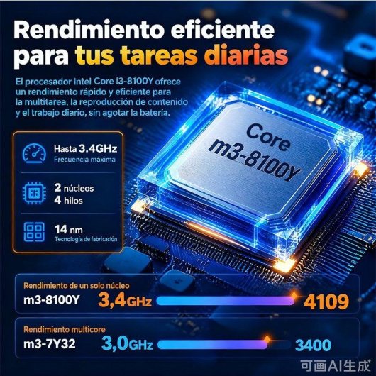 Portatile Moacreto Ul154n 15,6" Intel Core M3-8100Y 16GB 512GB SSD Intel UHD Windows 11 Pro