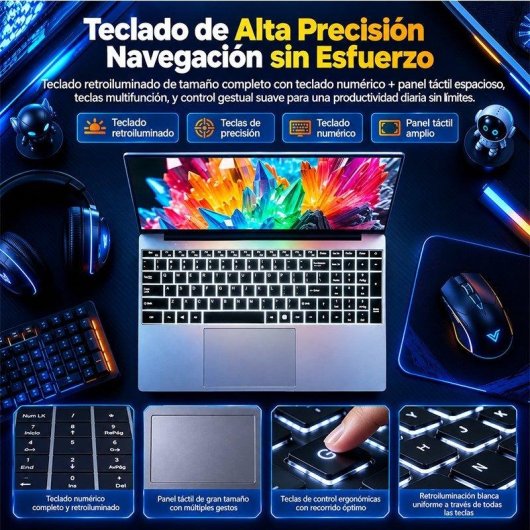 Portatile Moacreto Ul154n 15,6" Intel Core M3-8100Y 16GB 512GB SSD Intel UHD Windows 11 Pro