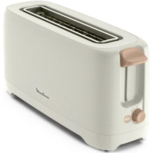 Broodrooster Moulinex Morning Long-Slot LS2M0A10 1 Lange Sleuf 1000 W 7 Bruiningsstanden Kruimellade Gebroken wit