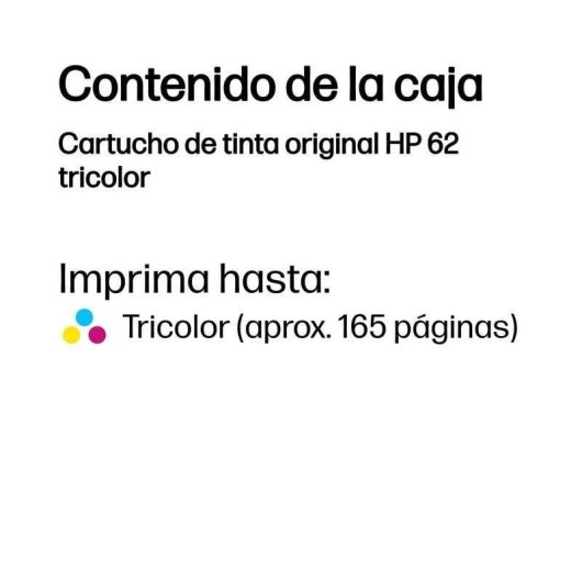 Cartucho de tinta HP 62 Tricolor Original