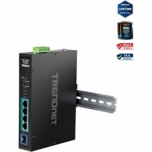 Industriele PoE+ switch TI-PGM541 Gigabit 5 Poorten DIN Rails
