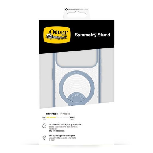 Funda OtterBox Symmetry Stand MagSafe Bleu Transparent pour iPhone 18 Pro/17 Pro