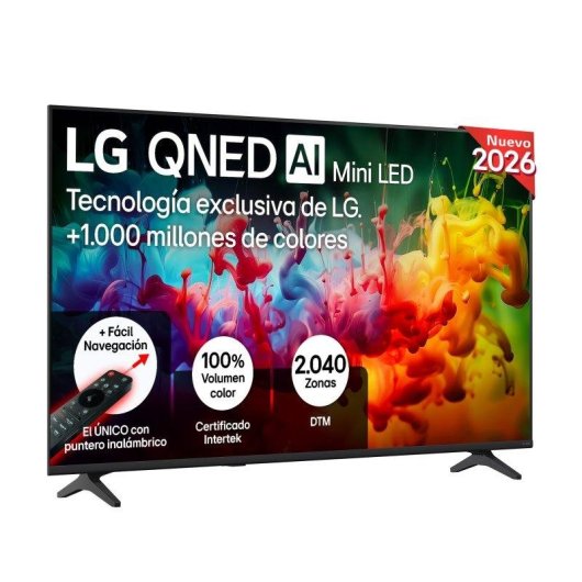TV LG QNED 55QNED72B6B 55" 4K UltraHD 60Hz Smart TV WebOS HDR10 MiniLED AI