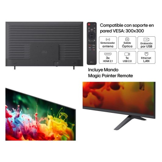 TV LG QNED 75QNED72B6A 75" 4K UltraHD 60Hz Smart TV WebOS HDR10 MiniLED AI