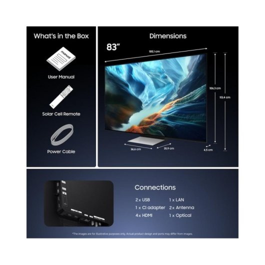 TV Samsung OLED TQ48S90HAEXXC 48" 4K UltraHD 100Hz Smart TV Tizen HDR10 Dolby Atmos