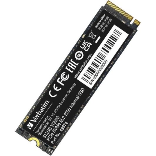 Disque SSD Verbatim Vi3000 512 Go M.2 PCIe NVMe Gen 3 x4 3300 Mo/s
