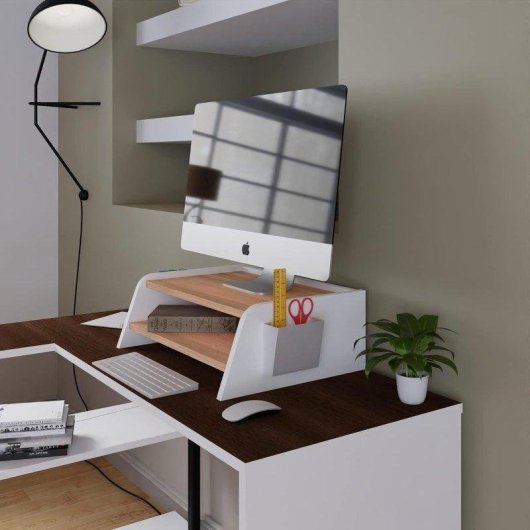 Levira Soporte para monitor de escritorio 50 x 18 cm