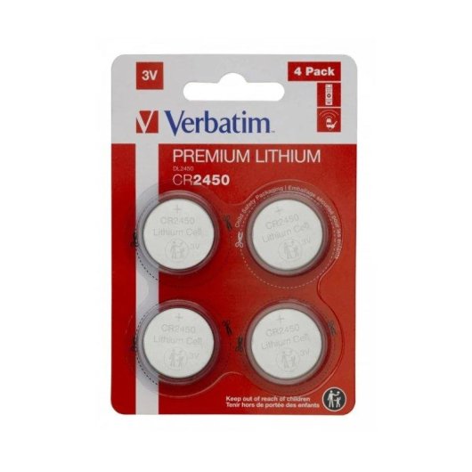 Knopcel Verbatim CR2450 3V (4 stuks)